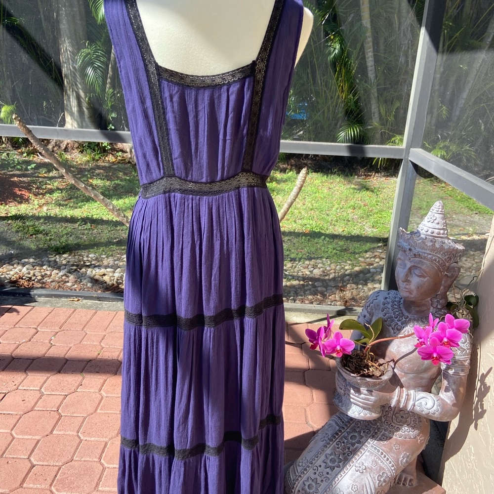 Ella Moss navy with black trim maxi dress (large) - Picture 8 of 15
